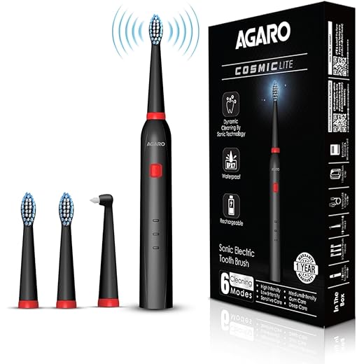 AGARO COSMIC Lite Sonic Toothbrush Black