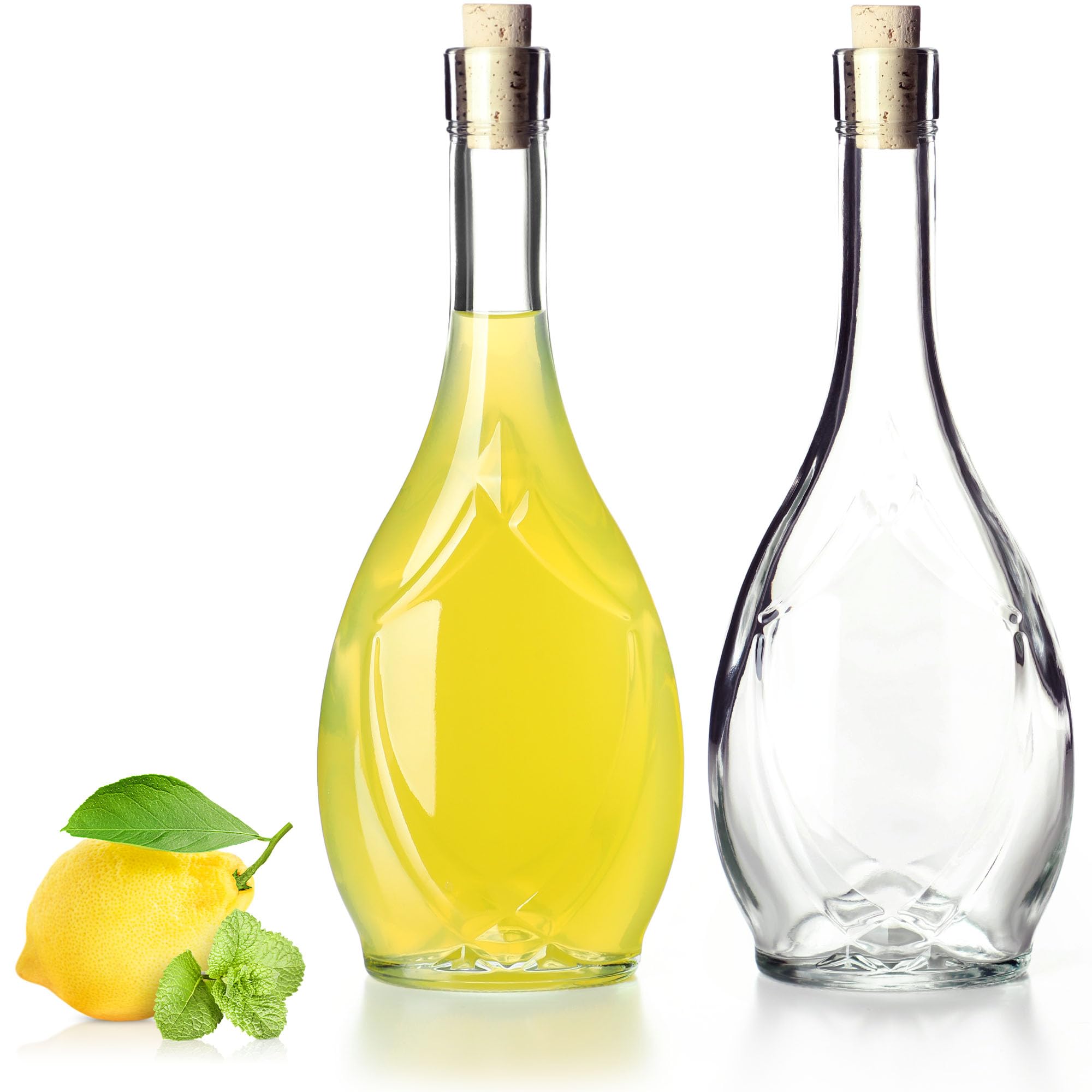 Eidoct Set di 6 bottiglie in vetro trasparente con tappo ermetico, per birra, vino, condimenti, bevande, olio, aceto, kombucha e acqua, 250 ml