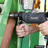 Vista 9 de GALAX PRO 4.5Amp 0-3000RPM Corded Hammer Drill, 5pcs Bit, Hammer and Drill 2 Functions in 1 with 12 Variable Speed, 1/2 Inch Keyed Metal Chuck