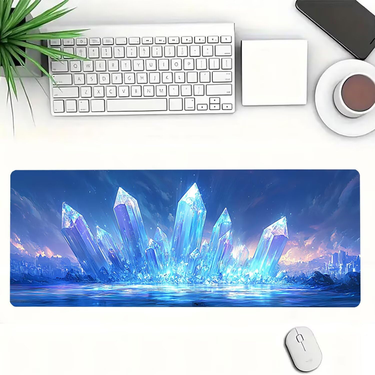 Podkładka pod mysz do gier XXL Crystal Pejzaż, podkładka pod mysz XXL 1400 x 600 x 3 mm, podkładka pod mysz matowa, bardzo duża tkanina na biurko dla graczy, antypoślizgowa podstawa, dla graczy