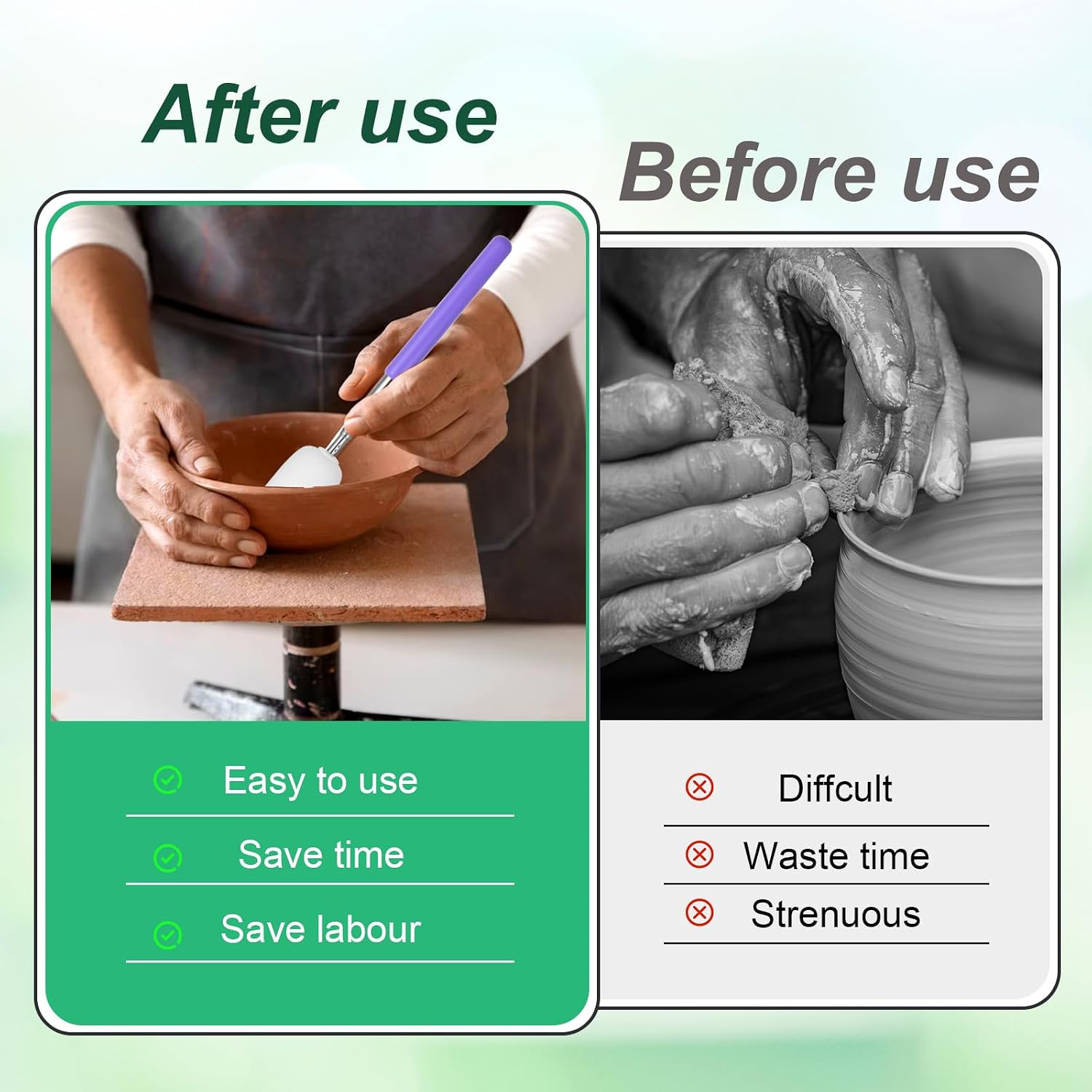 3 pcs Long Pottery Sponges Telescoping Pottery Sponge Stick Professional Detachable Sponge Extendable Artist Clay Tool Retractable Ceramic Tool for Remove Excess Water Shaping