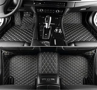 Custom Personalized Floor Mats for GMC Acadia,Canyon,Sierra 1500,Terrain,Yukon All Weather Waterproof Luxury Anti-Slip Full Coverage Floor Liners (Black 9beige)