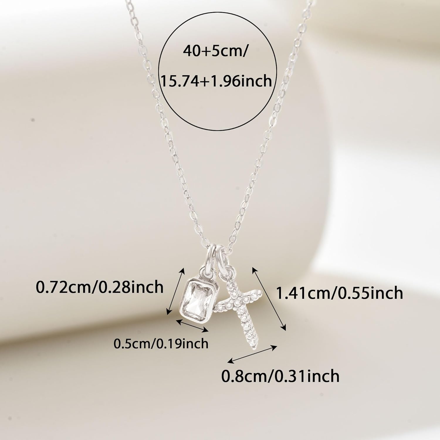 925 Sterling Silver Dainty Cross Necklace for Women 14K Gold Plated Cubic Zirconia Cross Faith Pendant Necklaces to Daughter Mom Simple Diamonds Crucifix Charm Chain Mother's Day Easter Jewelry Gifts