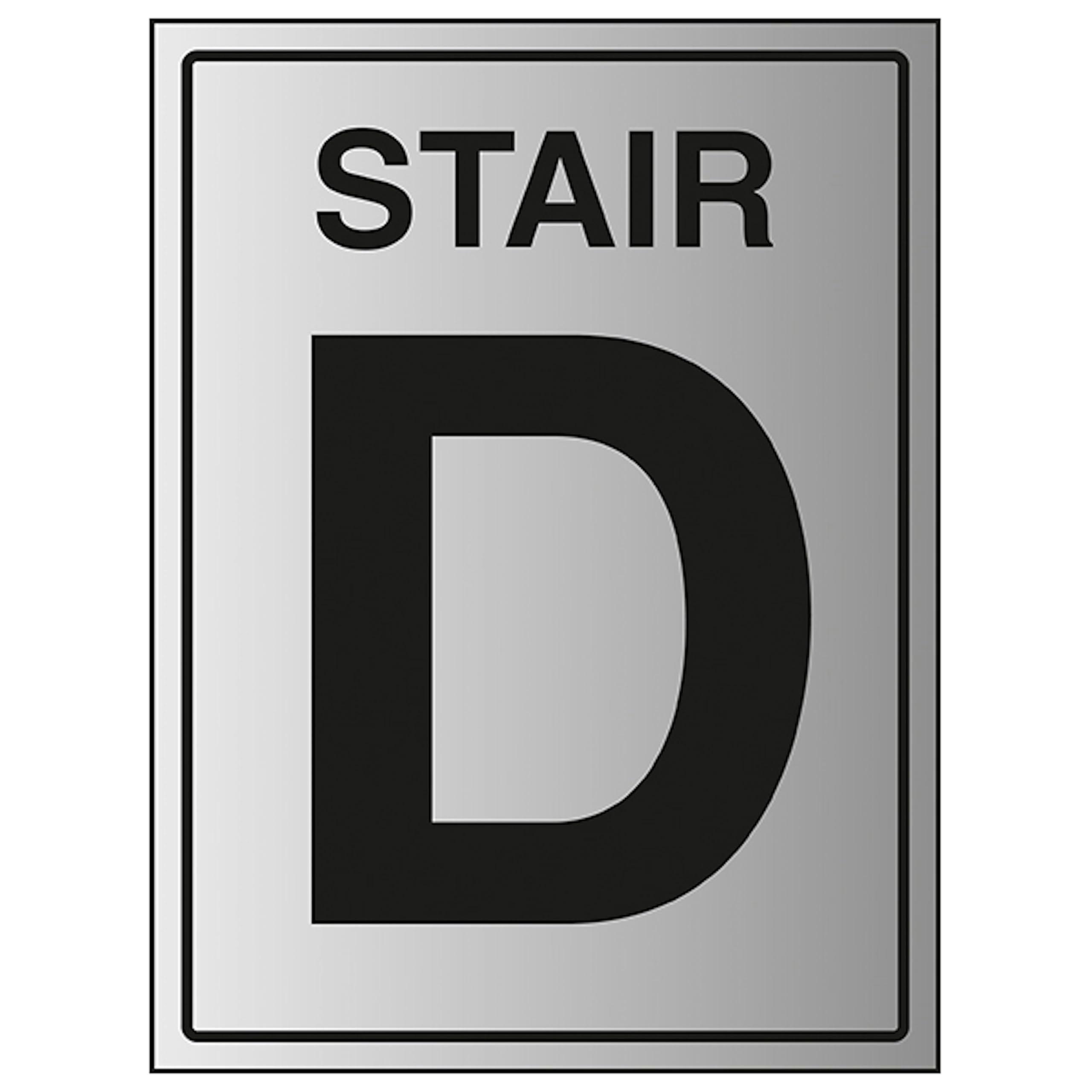 V Safety Stair D 200 x 300 mm - 1.6mm Aluminium Effect Rigid Plastic Safety Sign