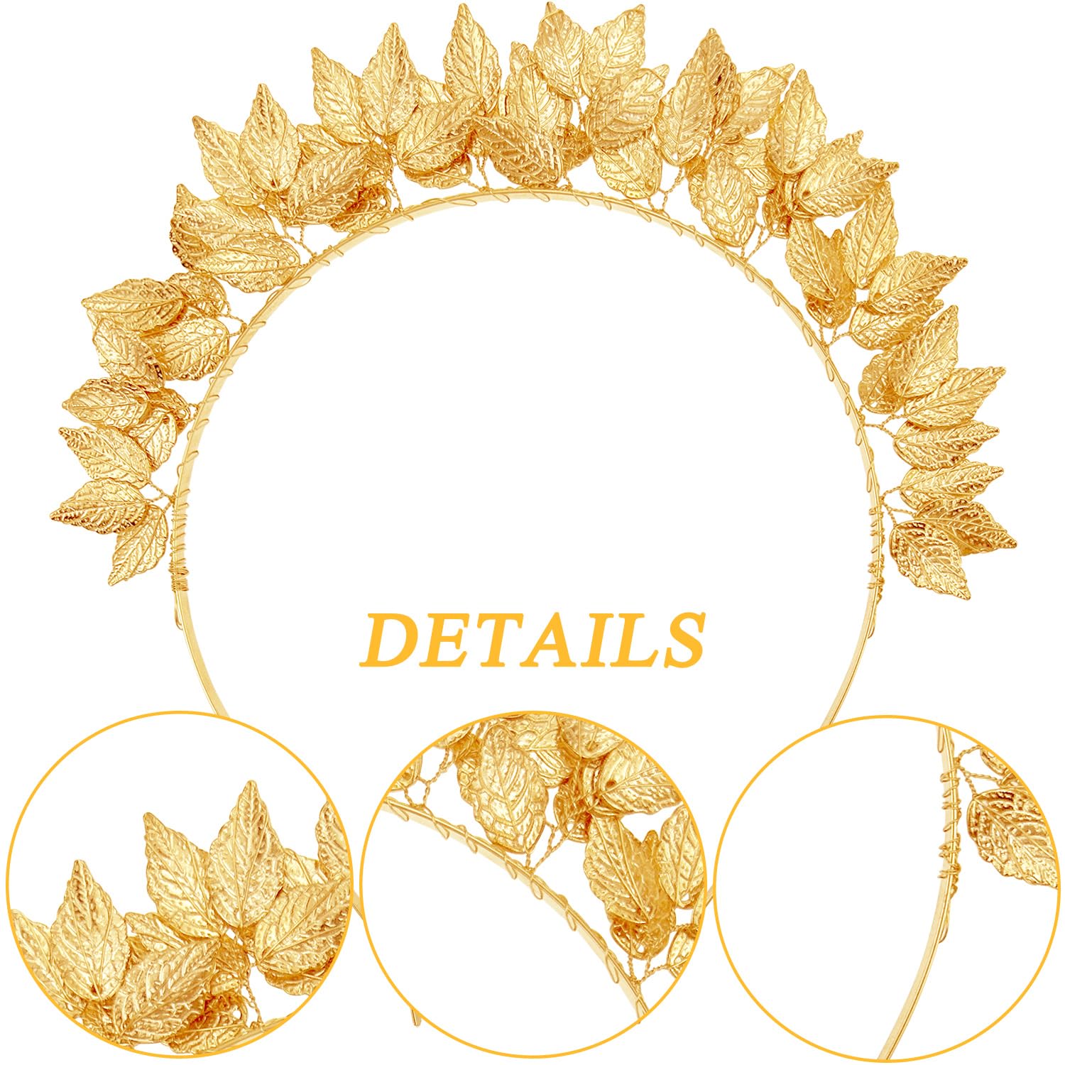 Jaczora Gold Leaf Headband,Roman Leaf Crown - Image 3