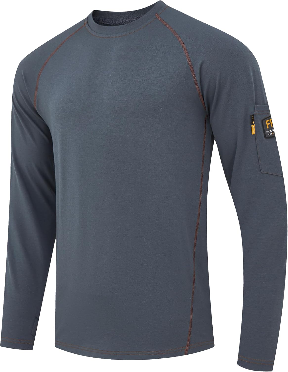 WORKWEYA FR Shirts for Men 6OZ Light Weight Welding Shirts Thumb Hole Stretch Breathable NFPA2112 CAT2 for Summer