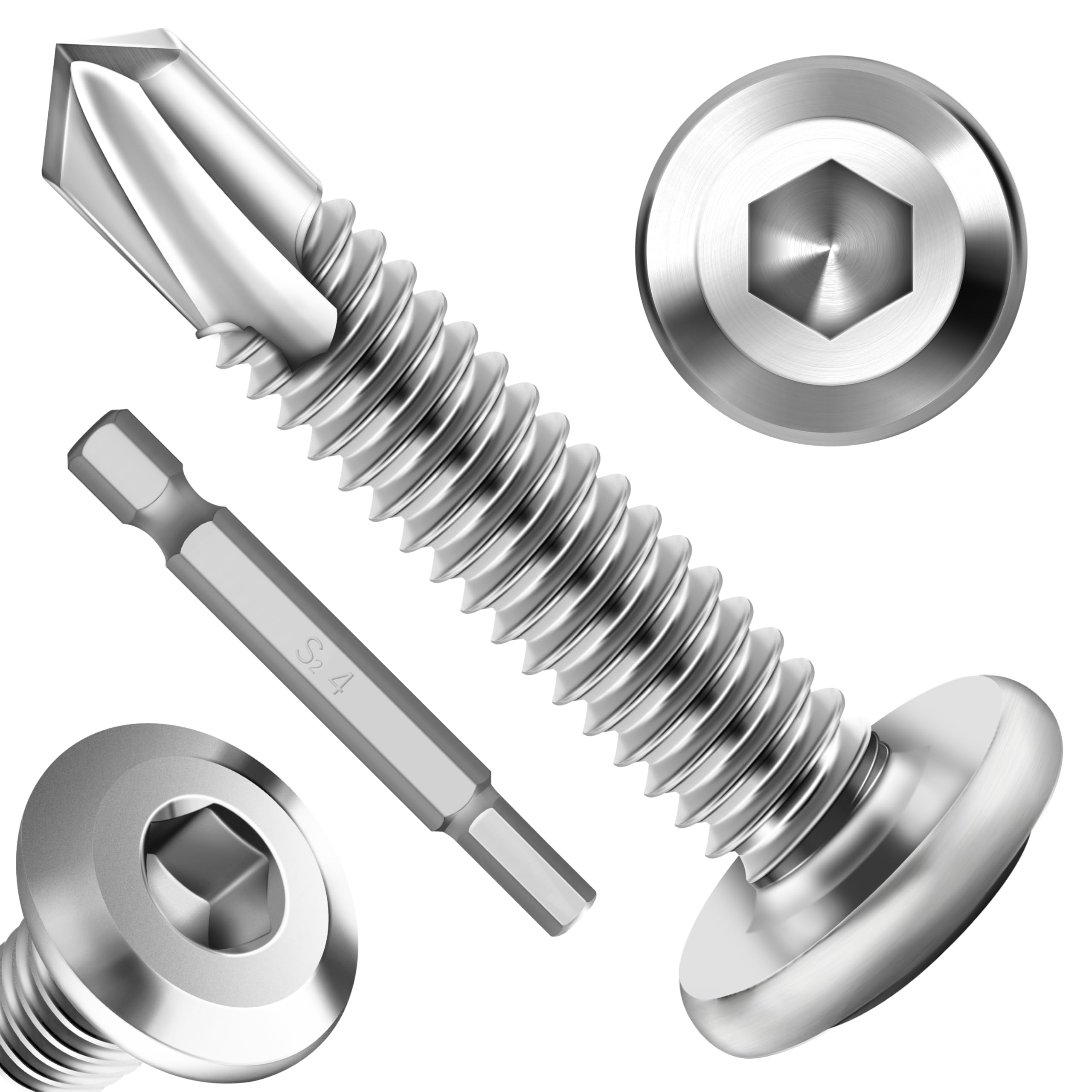 Sheet Metal Screws - 110 Pcs Stainless Steel Kit -14 Sheet Metal Screws - 110 Pcs Stainless Steel Kit -14