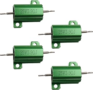 Antrader 25W 3.9 Ohm Resistor Aluminum Case Resistor Wirewound Aluminum Shell Resistor Pack of 4,Green