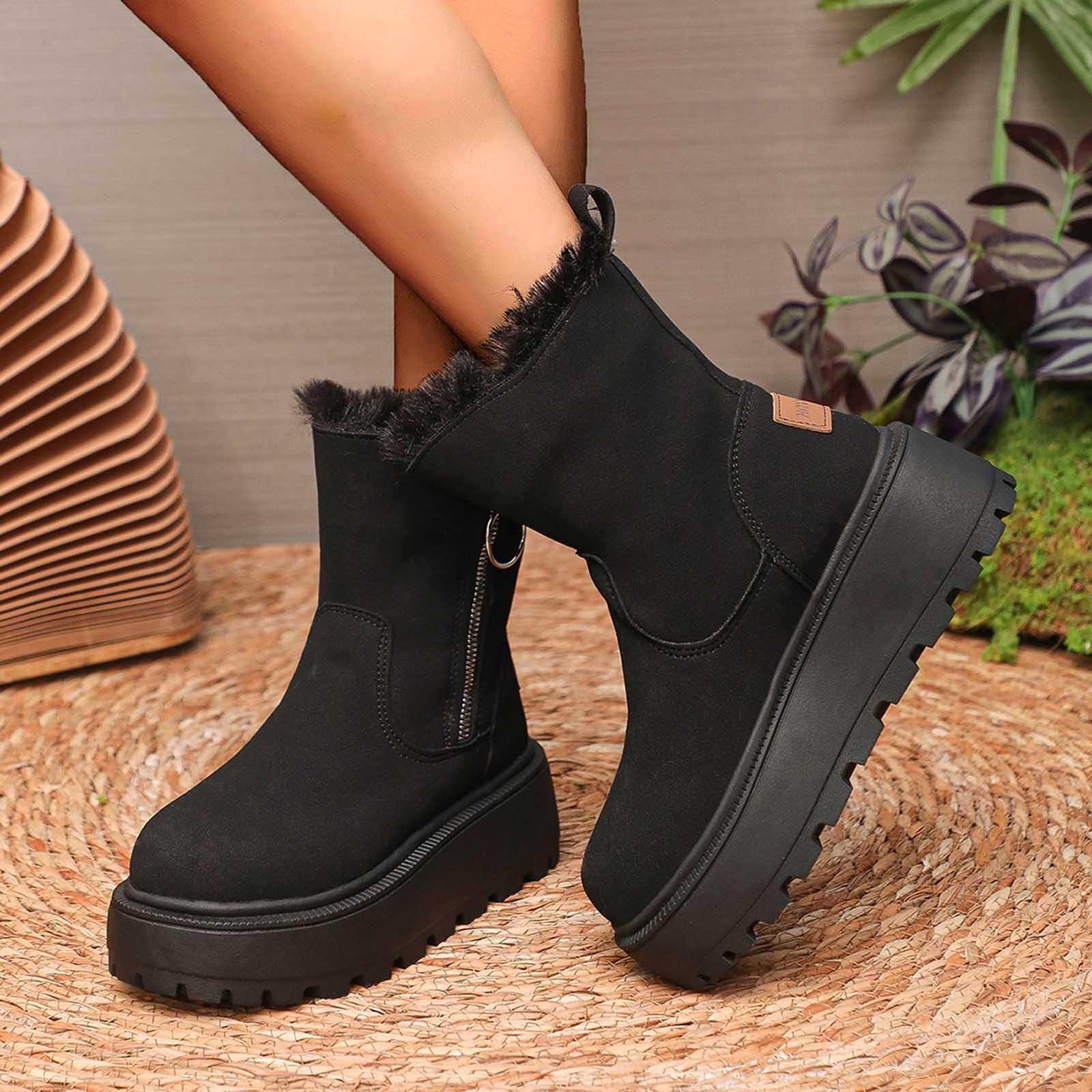 Generico Scarpe Da Neve Donna Impermeabile Scarponi Calde Stivaletti Imbottiti Dopo Sci Termiche Doposci Invernali Stivali Per All'Acqua Trekkin Impermeabili Snow Boots