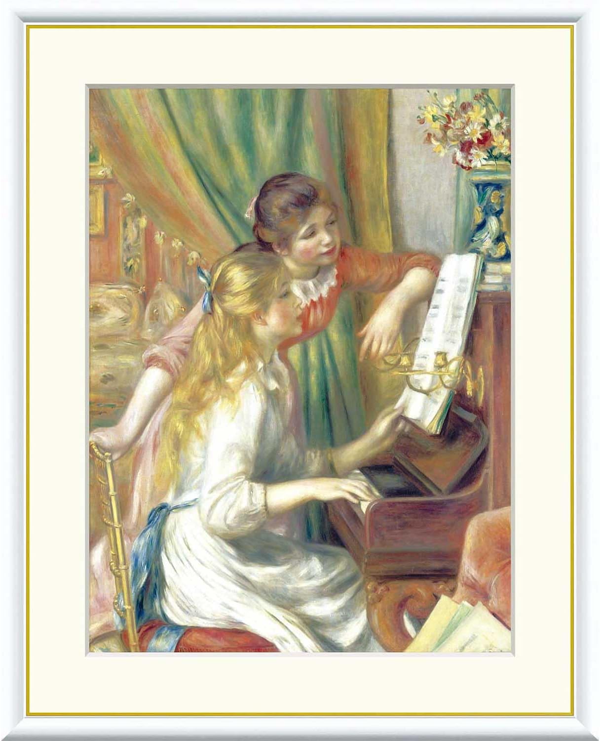 晴れの街ギャラリー 絵画 額絵 ルノワール 『ピアノに寄る少女 晴れの街ギャラリー 絵画 額絵 ルノワール 『ピアノに寄る少女