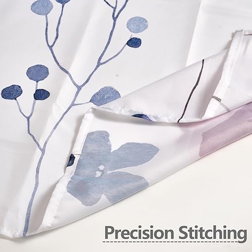 Miniatura 7 de Cortina de ducha, diseño de hojas de plantas de acuarela con diseño floral, cortina de ducha con dobladillo pesado, juego de cortina de ducha de