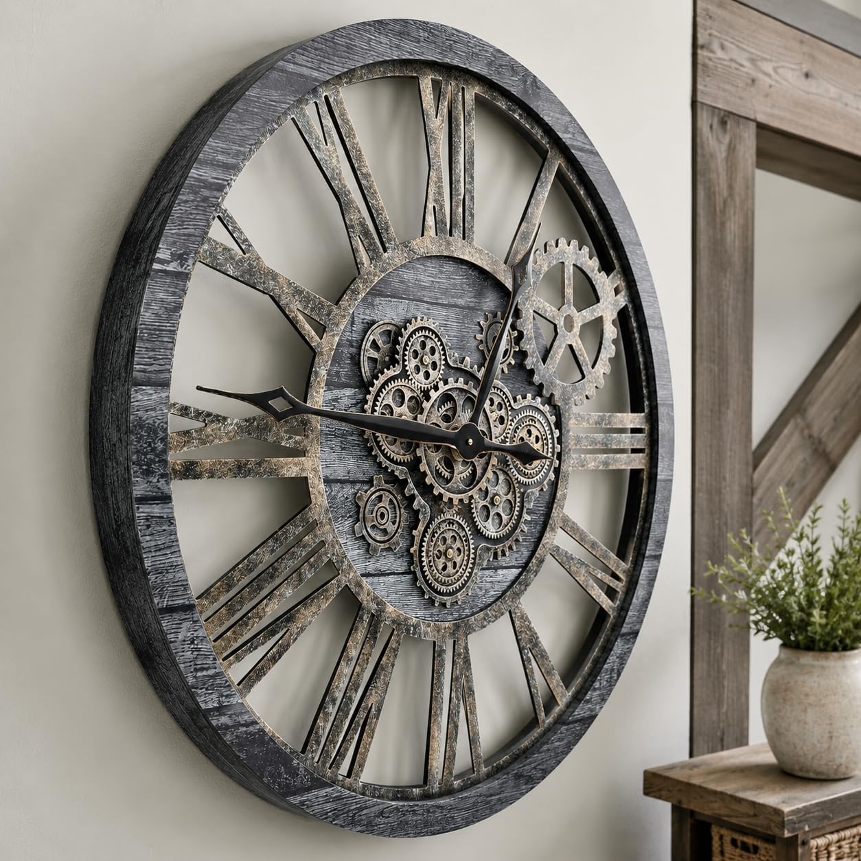 Grande horloge murale silencieuse pour habiller un grand mur vide de salon