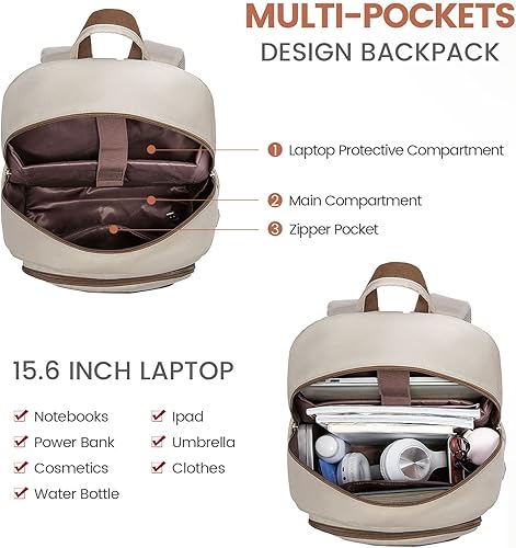 Miniatura 6 de LOVEVOOK Mochila para laptop para mujer, mochila de viaje para mujer, mochila de trabajo de gran capacidad para negocios universitarios,