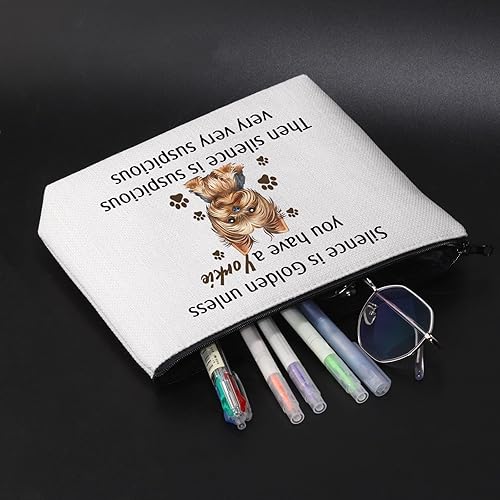 Miniatura 4 de Bolsa de cosméticos divertida para amantes de los perros, dueño de perros para mascotas, bolsa de maquillaje de mamá, el silencio es dorado a menos