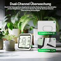 VIVOSUN AeroLab THB1 Bluetooth Hőmérő és Páratartalom Mérő - Digitális Kijelző, Adattárolás, Kettős Csatorna, VPD Mérés, Okos Hőmérséklet Mo 2