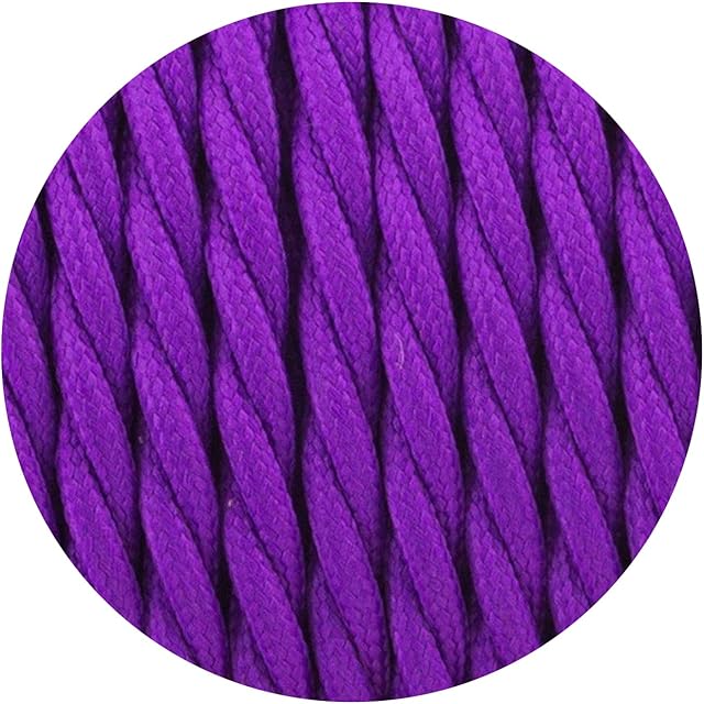 5 Meters Vintage Braided Cable 2 core Antique Twisted Woven Silk Lighting Cable Flexible Fabric Wire, DIY Electrical Cord 0.75mm (Purple)