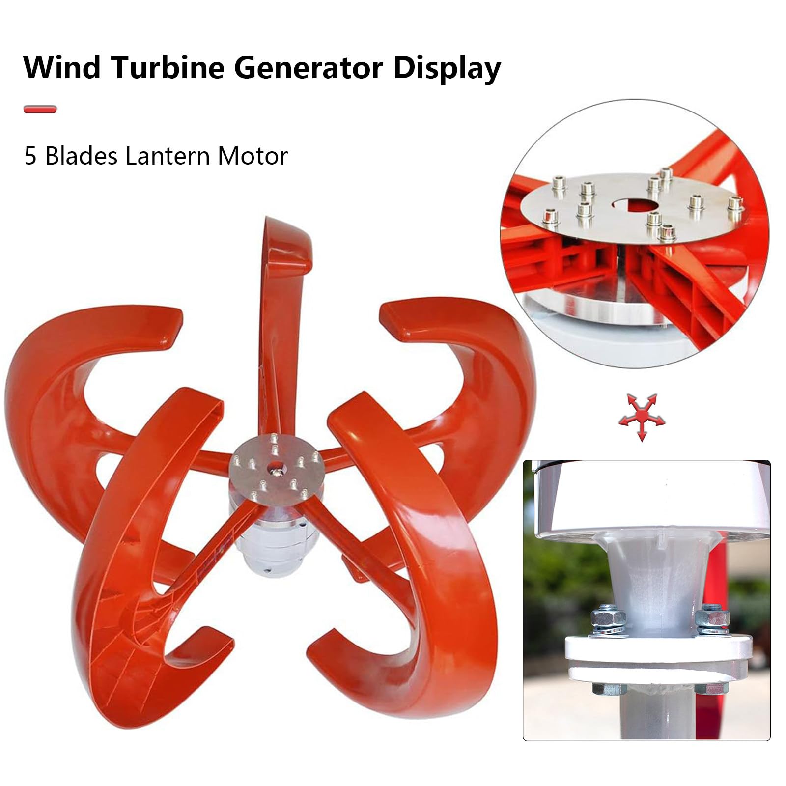 Generatore Eolico Verticale Ad Alta Efficienza Da 600 W con 5 Pale E Controller - Energia Rinnovabile A 12 V per Casa, Nautica, Chalet - Mulino A Vento per La Produzione Di Energia Sostenibi