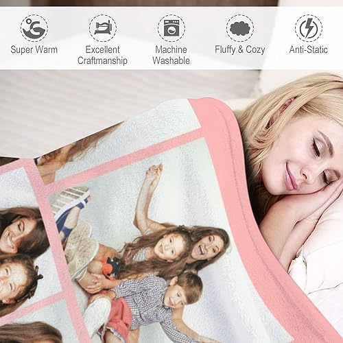 Miniatura 8 de Manta personalizada con foto, manta de texto personalizada para adultos, niños, mejores amigos, regalos conmemorativos, cumpleaños, aniversario,