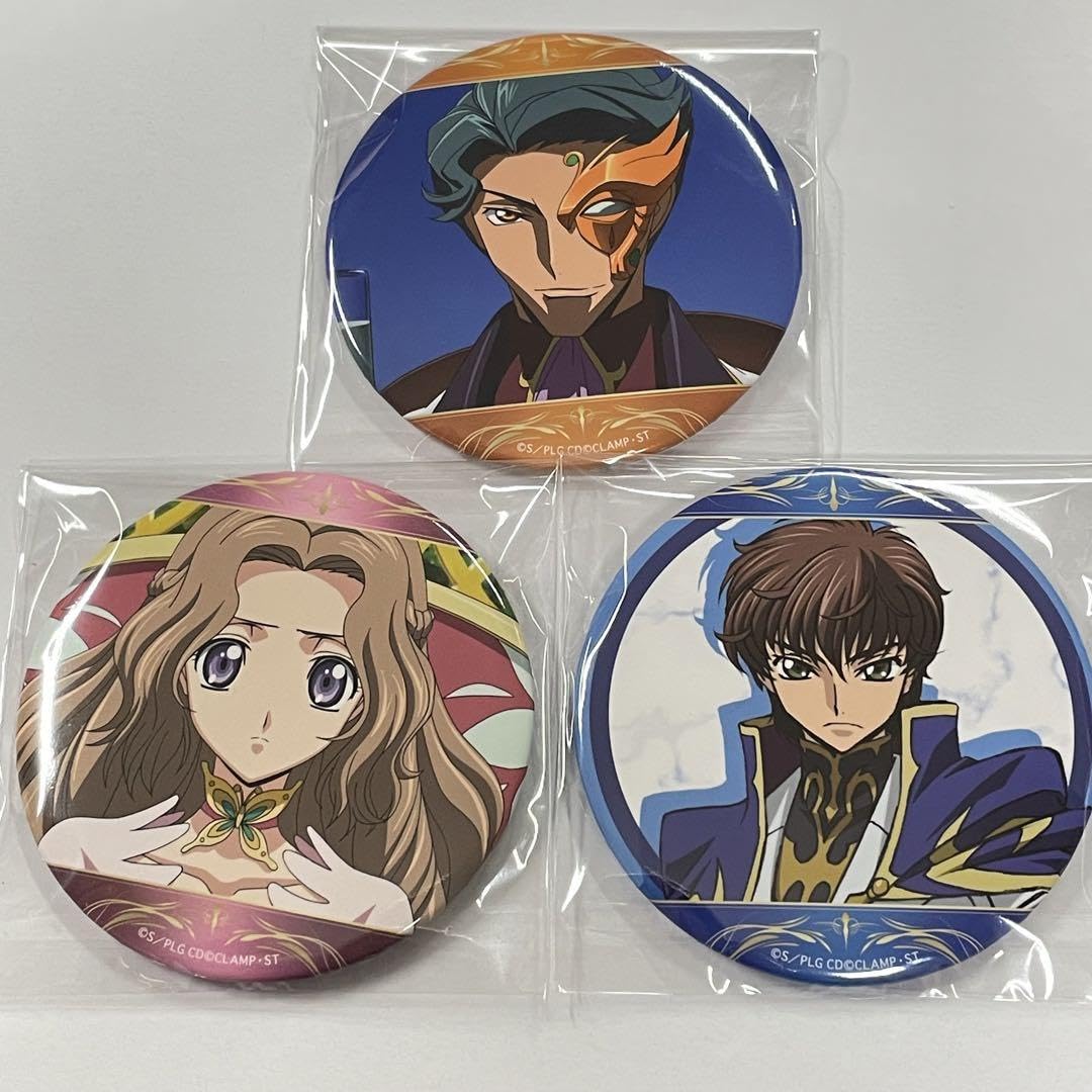 【美品未開封】コードギアス　ルルーシュ ジノ　スザク　缶バッジ3点セット 美品未開封】コードギアスルルーシュ ジノスザク缶バッジ3点セット