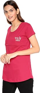 ZEYO Womens Regular Fit Cotton Long Nightwear Solid Feeding Maternity Nursing Top Price In India