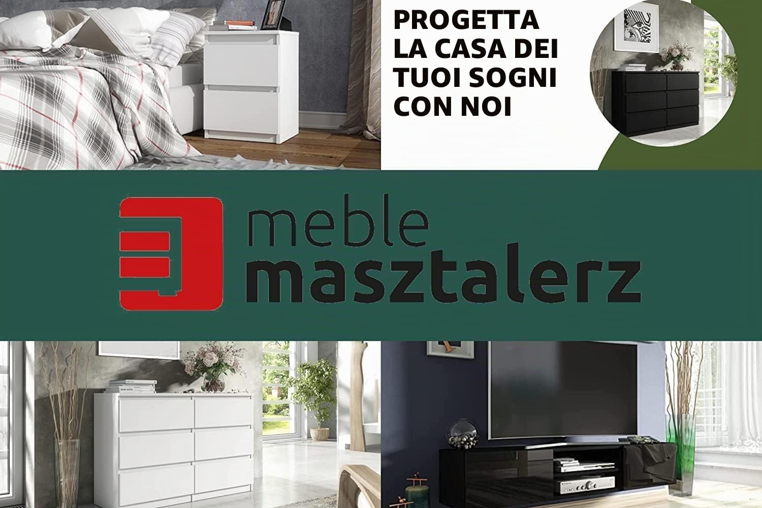 meble masztalerz Set 2 Comodini 40 cm, 2C, Bianco con Frontale Lucido | Moderno Comodino Piccolo 40x55x39 cm, Mobili Camera da Letto, Comodini Camera da Letto Moderni