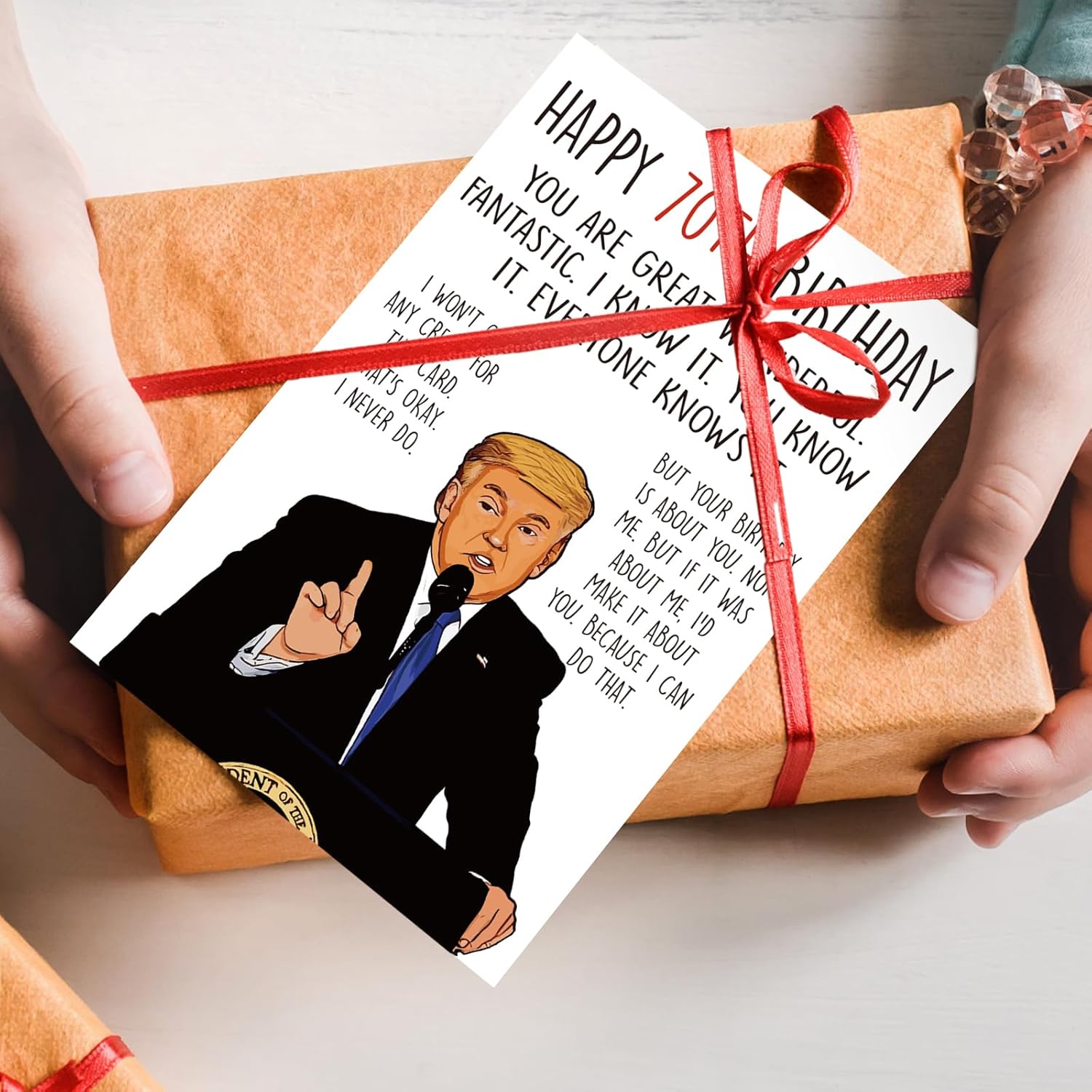 Funny 70th Birthday Card for Women Men, Humor Donald Birthday Gifts for 70 Year Old Men Women, Happy 70th Bday Decorations for Dad Mom Grandpa Grandma - Image 2