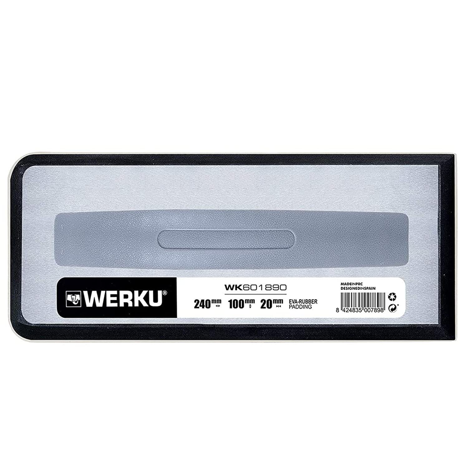 Werku WK601890, Talocha Rectangular, Medidas Base 240 x 100 mm, Base Acolchado EVA-Goma 20 mm