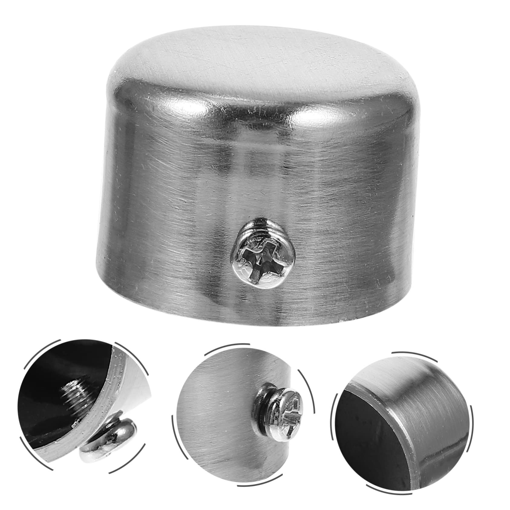 4 Set di Terminali per Aste per Tende in Metallo Cromati Spazzolati Facili da Installare 2 Pezzi*4