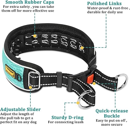 Miniatura 2 de Martingale - Collar de perro sin tirones para perros grandes y medianos, Pitbull Pastor alemán Rottweiler, collar reflectante antitirones con