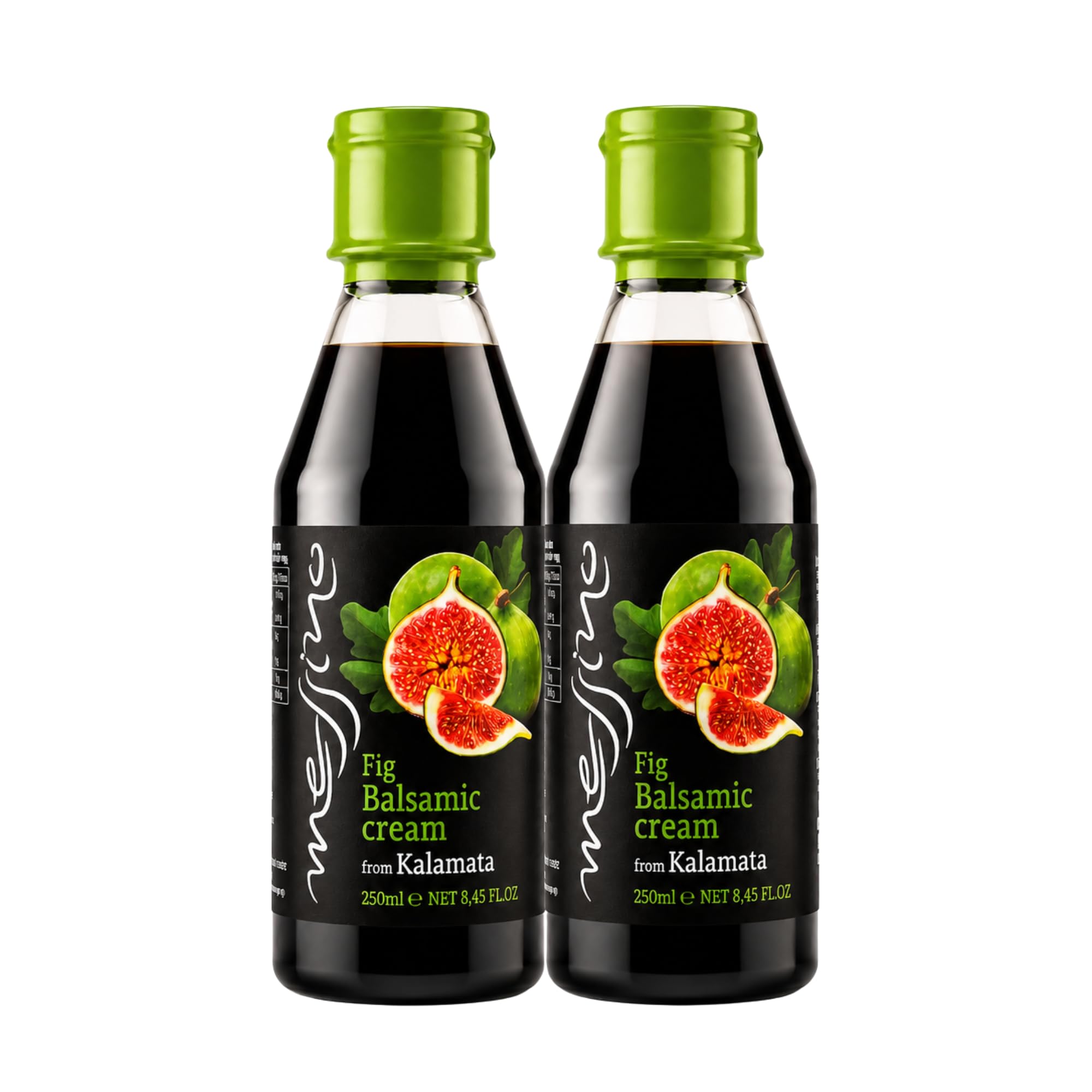 Messino Greek Fig Balsamic Cream – Pack of 2 x 250ml (500ml Total) Sweet & Fruity Dressing for Salads, Meat, Pasta & Desserts Vegan, No Added Sugar