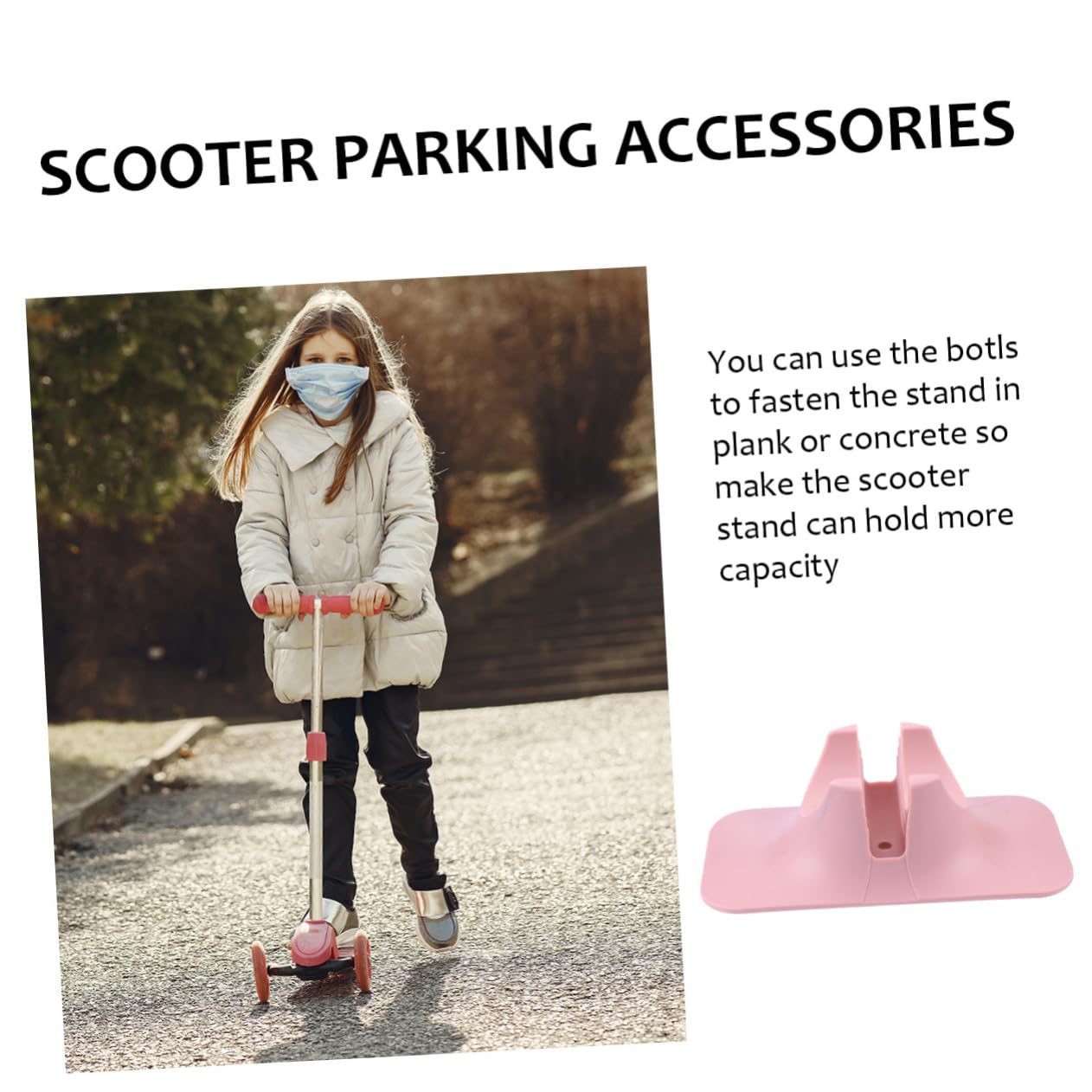 Vertical Soporte Abs Scooter Almacenamiento para Función de Adecuado para Garaje y Suelo, para Patinete