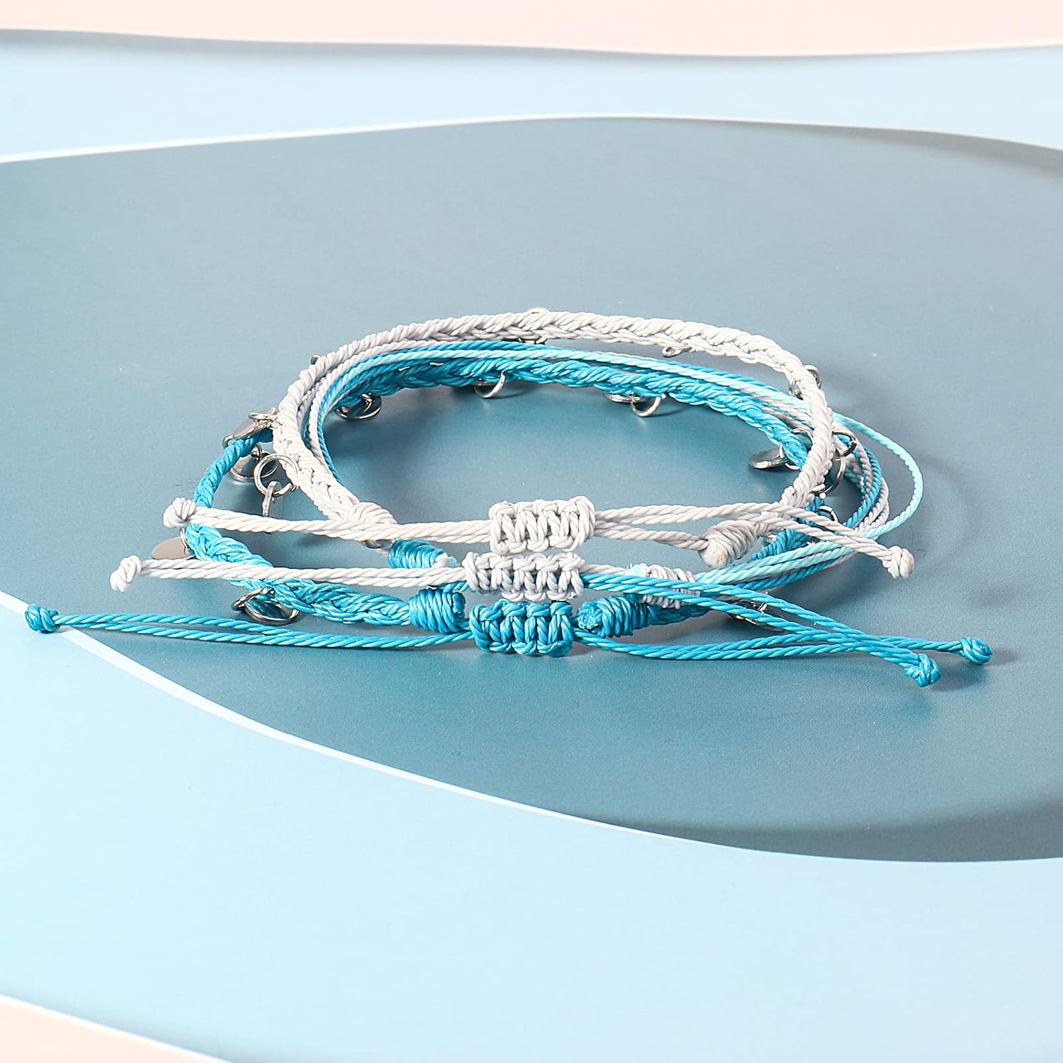 FANCY SHINY String Ankle Bracelets Waterproof Rope Anklets Braided Beach Boho Coin Anklets Cute Friendship Foot Jewelry for Women - Image 5