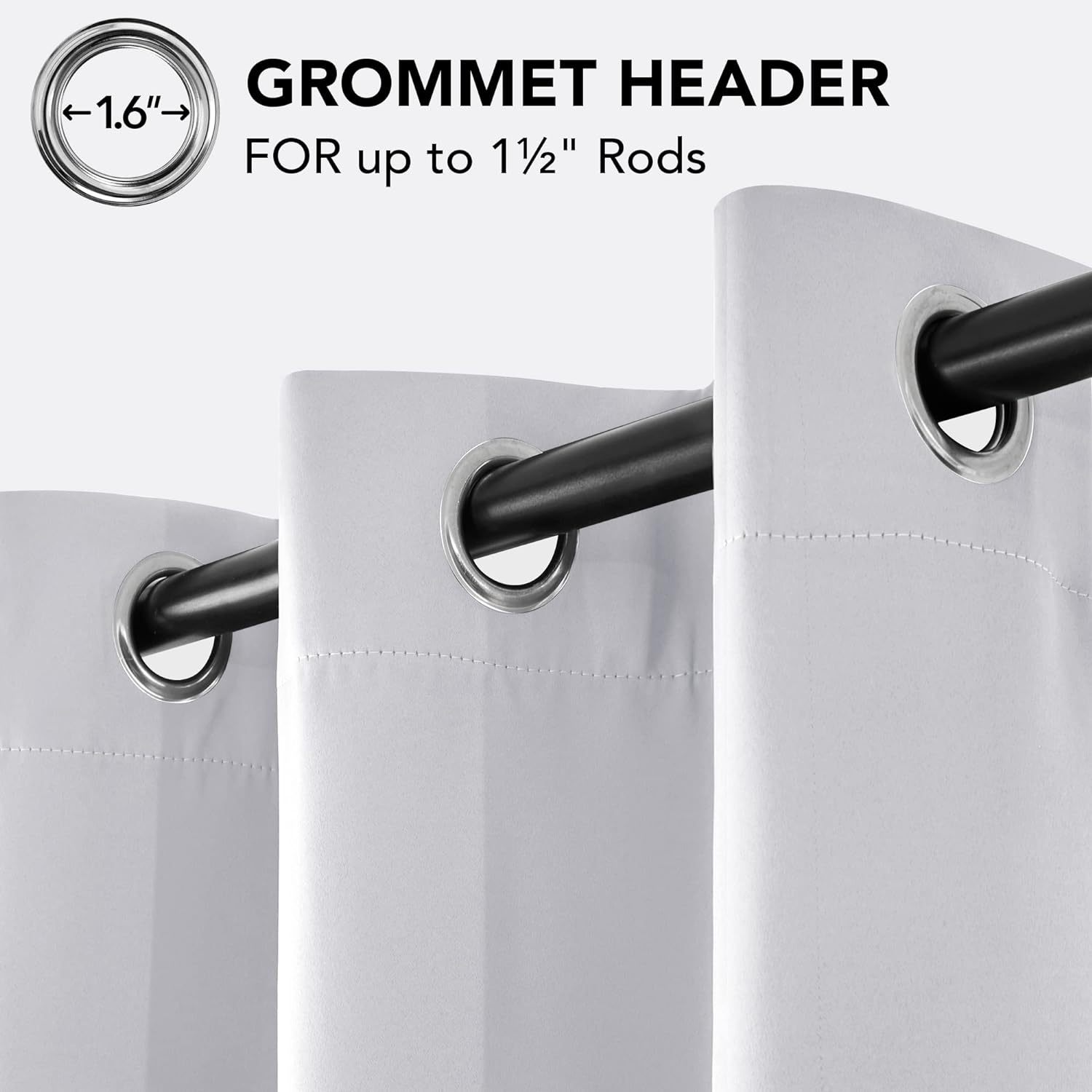 Deconovo Blackout Curtains for Bedroom – Set of 2 42W x 84L Inch Thermal Insulated & Noise Reducing Panels–Home Window Room Darkening Sustainable Grommet Drapes for Living Room and Nursery, Star White