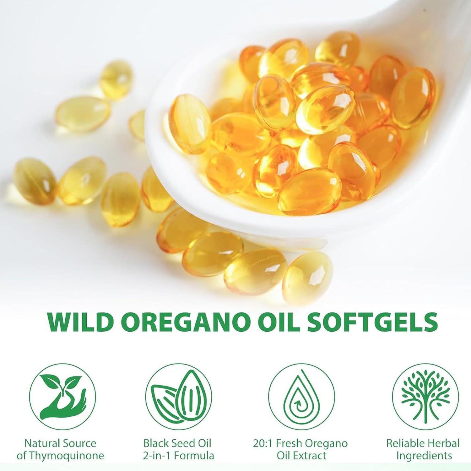 Oil of Oregano with Black Seed Oil,6000mg Oregano Oil Capsules,Non-GMO,Gluten Free,Antioxidant & Immune Support - 3rd Party Lab Test，GMP Certification (1)