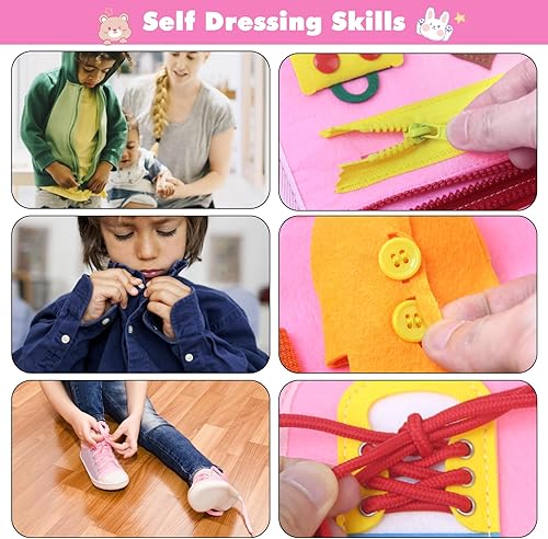 Miniatura 6 de Tablero Montessori de juguete para niños pequeños de 1, 2, 3, 4 años, tablero sensorial de actividades educativas, aprendizaje preescolar, juguetes