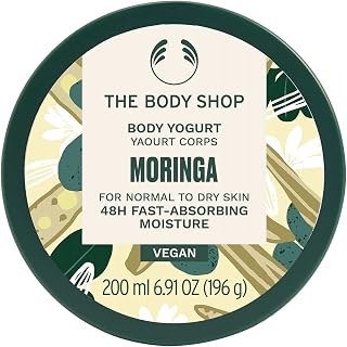 The Body Shop Moringa Body Yogurt – Instantly Absorbing Hydration from Head to Toe – For Normal to Dry Skin – Vegan – 6.91 oz