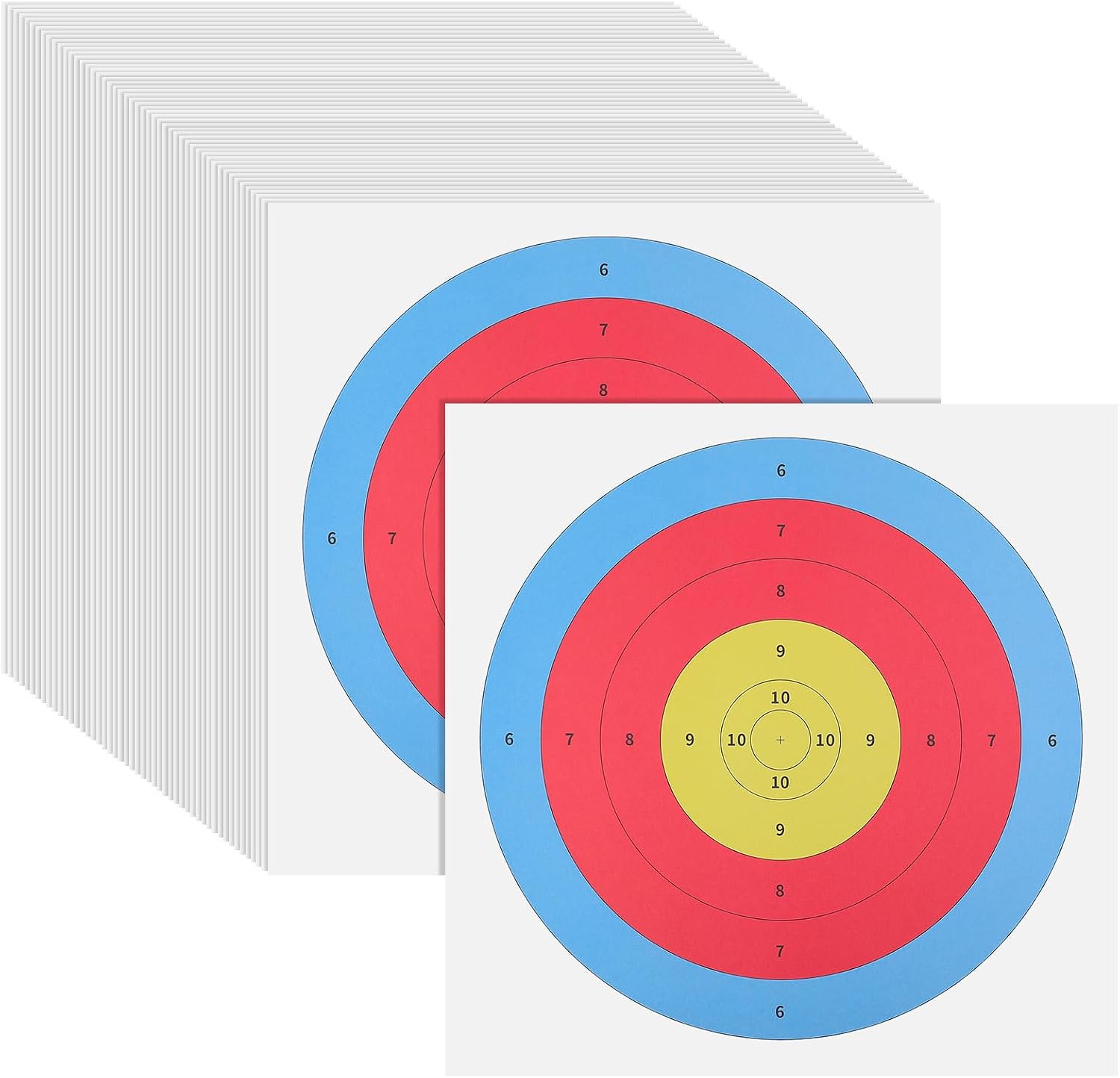 50 Pcs Archery Paper Targets for Outdoor Practice Easy to Penetrate Reusable Surface, Large Size Design, Standard Archery Competition Specifications for Bow and Arrow Shooting