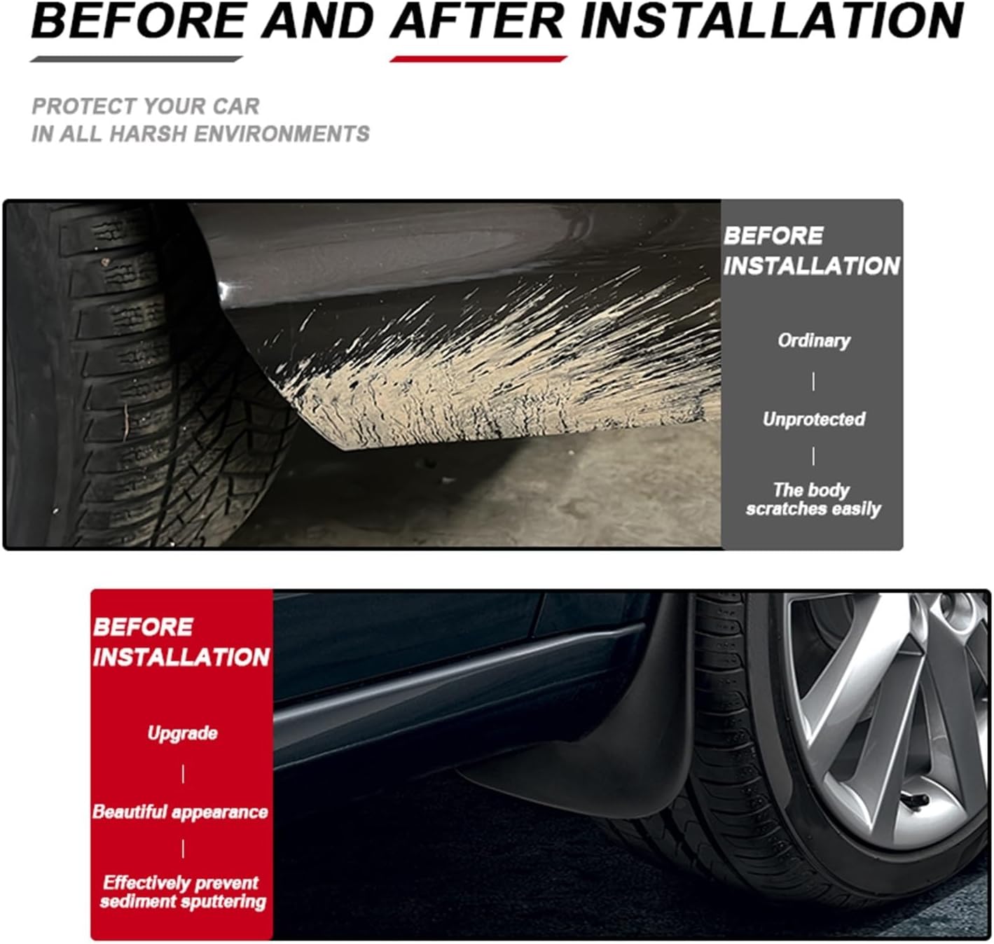 Tailor-Made Mud Flaps，Compatible With Toyota Corolla AXIO 2007-2024 Fender Guards - Robust And Simple Installation(2007-2011)