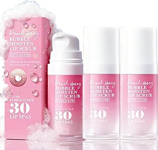 Peach Honey Foaming Lip Scrub Exfoliator, Moi...