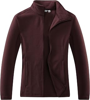 Women's Lightweight Warm Zip Up Long-Sleeve Soft Polar Fleece Jacket for Fall Winter
