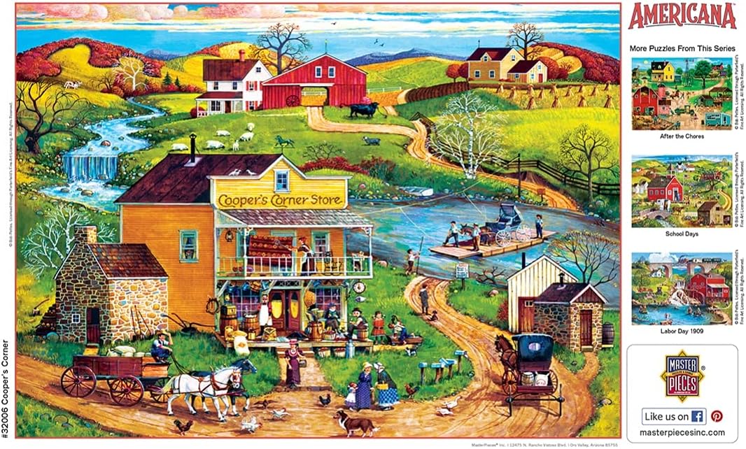 Masterpieces Americana Jigsaw Puzzle Bundle - 500 Pieces, Cardboard, Americana Style, Puzzle Bundle, 1000+ Pieces, 2+
