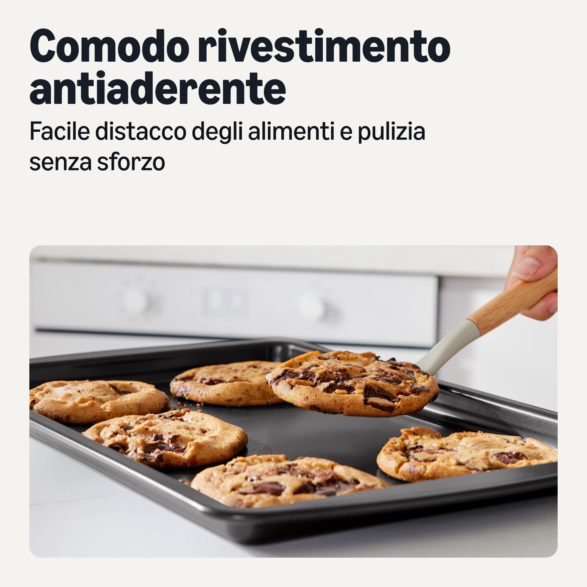 Amazon Basics Teglie Antiaderenti, Set di 3 Pezzi, Impilabili, Lavabili in Lavastoviglie e Adatte al Forno