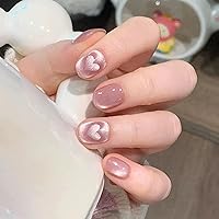 Vista 33 de LIGHT RAIN - Uñas a presión medianas con diseño de galaxia Andromeda, de lujo, reutilizables, de siete capas, con acabado UV, uñas postizas hechas a