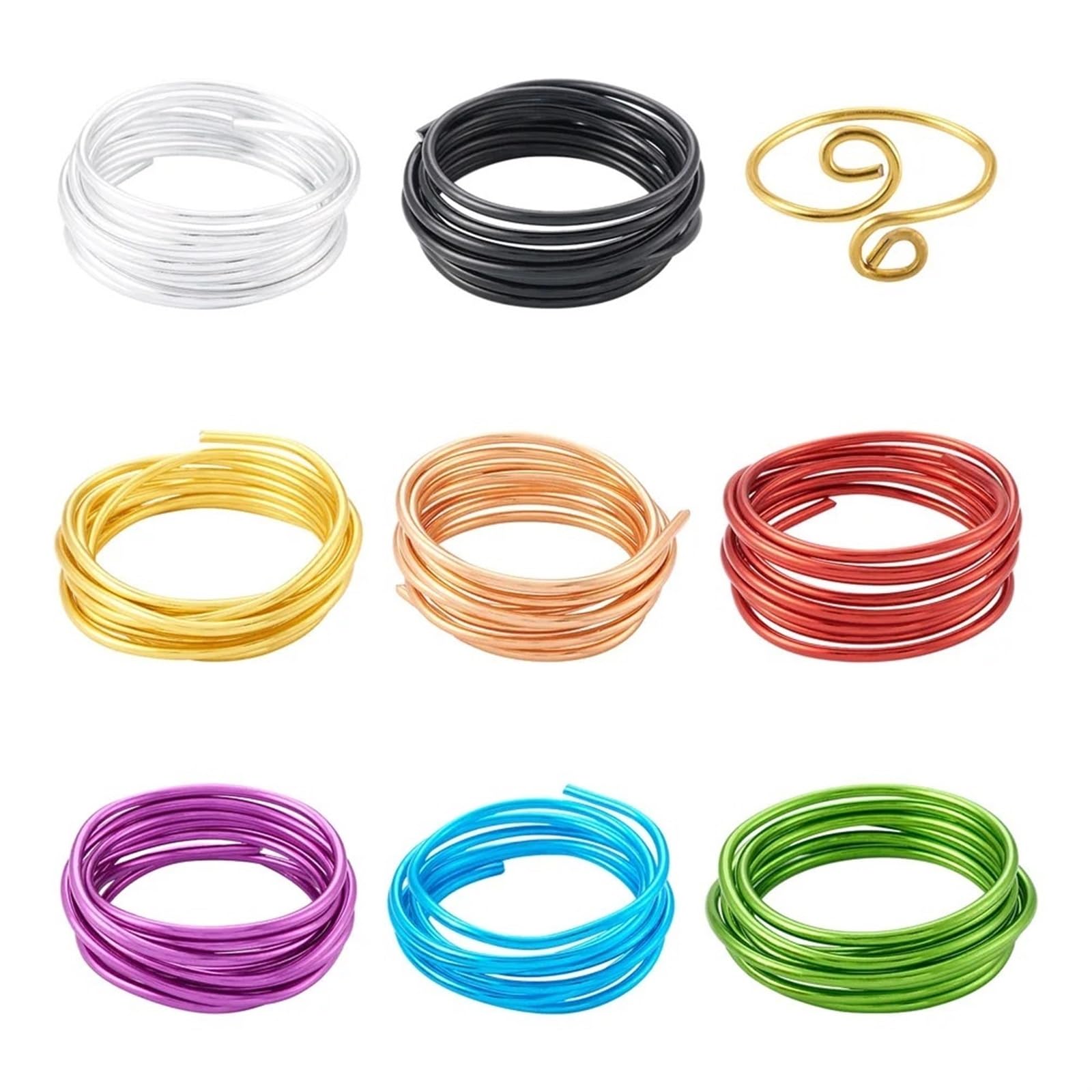 Alambre de aluminio de 4 mm, 8 rollos de metal flexible multicolor para manualidades y bisutería