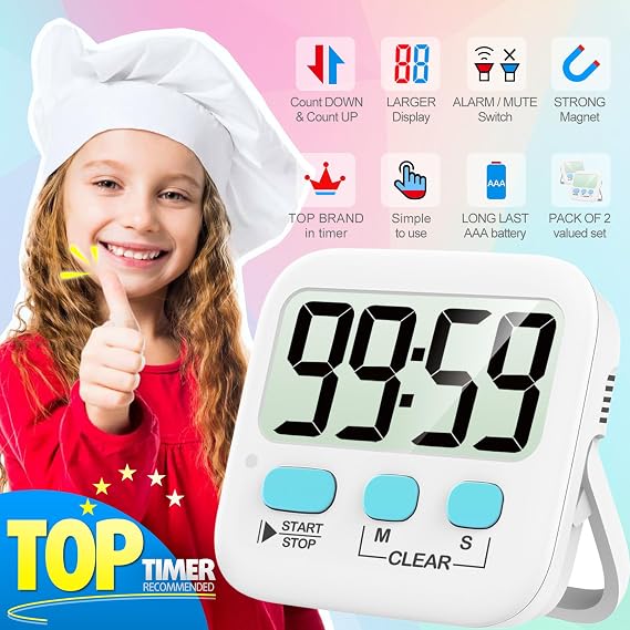 Antonki Digital Timer and Meat Thermometer Combo for Cooking Kitchen