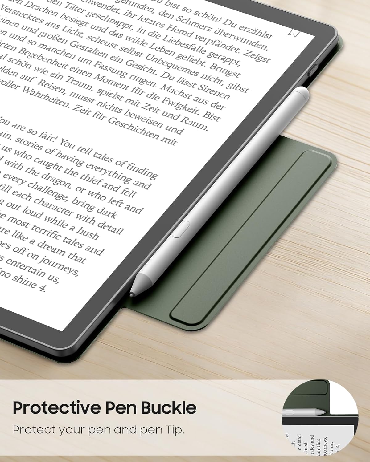 Fintie Origami Case for 11" Kindle Scribe 2025 (3rd Gen) and Kindle Scribe Colorsoft 2025 (1st Gen), Slim Lightweight Multi-Viewing Angles Stand Detachable Magnetic Cover with Pen Buckle, Alpine Green