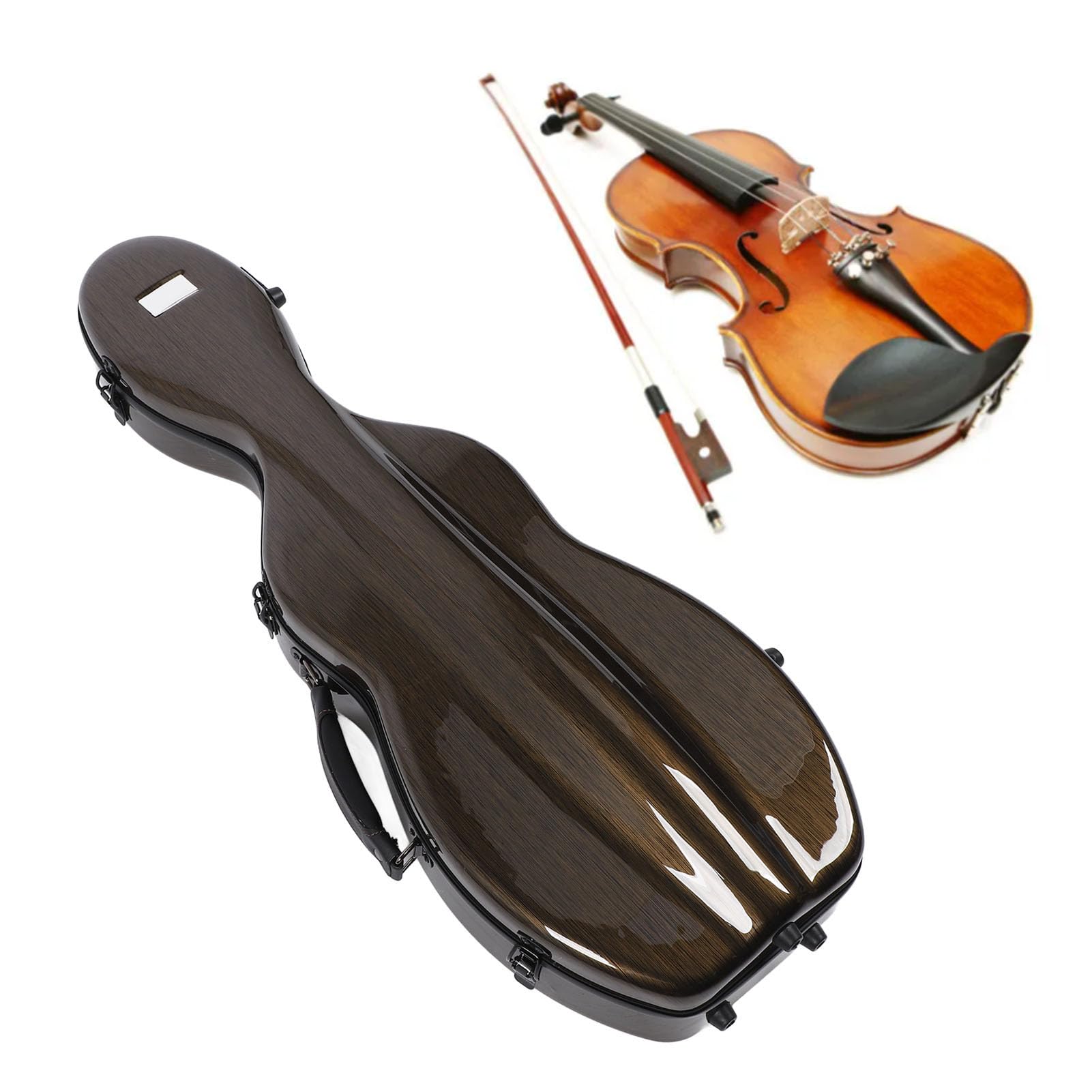 Custodia per Violino in Fibra di Carbonio Design Portatile Ultraleggero con Igrometro per Principianti e Professionisti