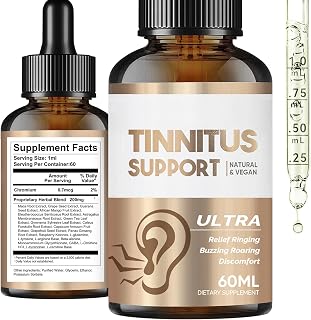 HerbXWellnessCo Tinnitus Relief Ear Drops: Natural Formula to Ease Ringing, Buzzing & Noise, Support Focus & Inner Ear Wellness (2 Fl Oz)