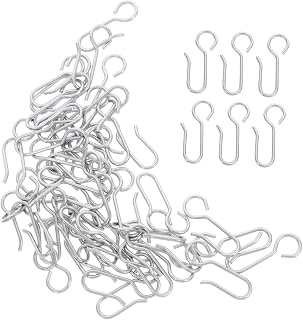 Stainless Steel Curtain Track Hooks 50pcs S-Shaped for Drapes