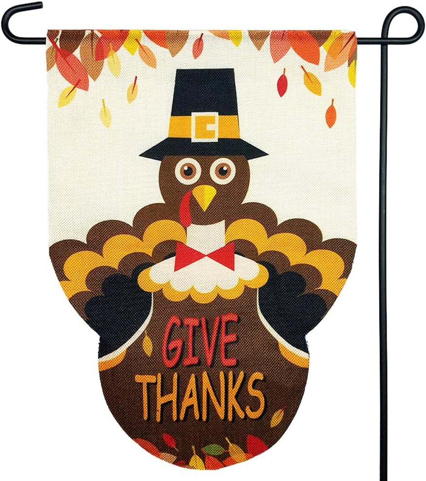 Harbor Bay Home Give Thanks Garden Flag with Double Sided Printing for Fall and Thanksgiving Decorations - 12 X 18 Inch Size for Holiday Seasonal Dรฉcor